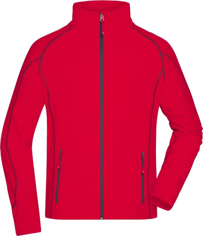 Daiber JN 597 Pánská strukturovaná fleecová bunda 02.0597 red/carbon