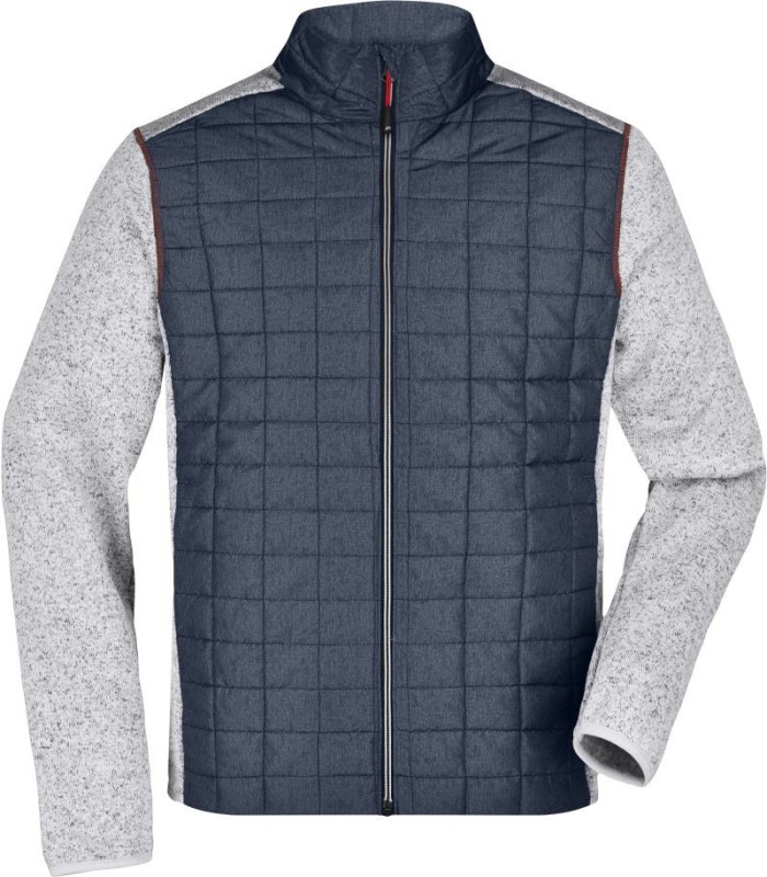 Daiber JN 742 Pánská pletená hybridní bunda 02.0742 light melange/anthracite melange