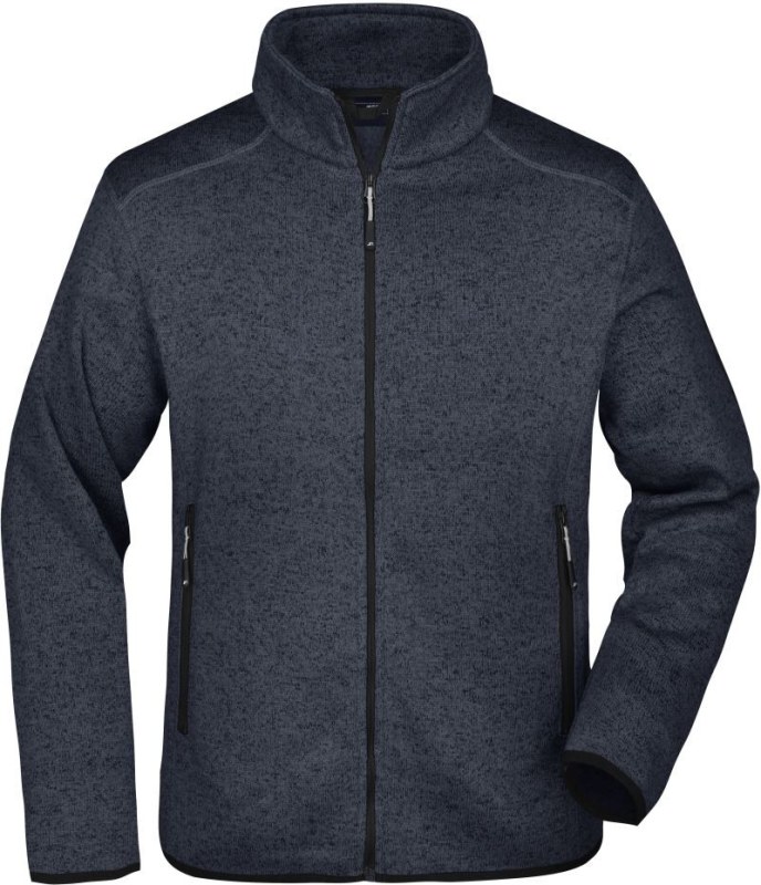 Daiber JN 762 Pánská pletená fleecová bunda 02.0762 dark grey melange/silver
