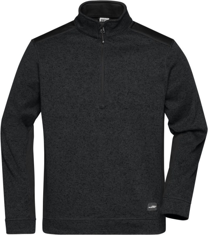 Daiber JN 864 Pánská pracovní fleece bunda 1/2 zip - Strong 02.0864 black/black