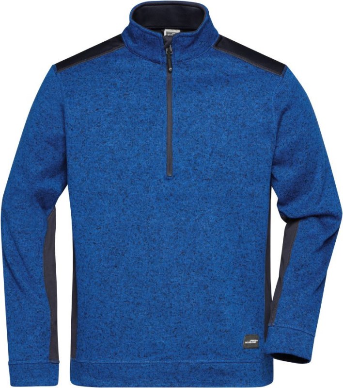 Daiber JN 864 Pánská pracovní fleece bunda 1/2 zip - Strong 02.0864 royal melange/navy