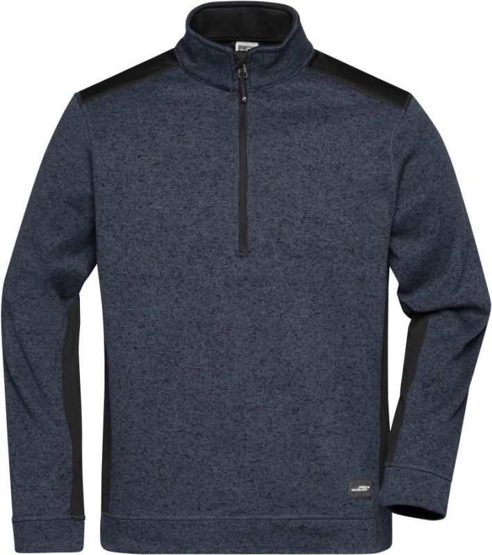 Daiber JN 864 Pánská pracovní fleece bunda 1/2 zip - Strong 02.0864 carbon melange/black
