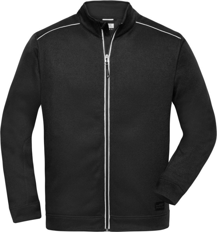 Daiber JN 898 Pánská pracovní pletená fleece bunda - Solid 02.0898 black/black