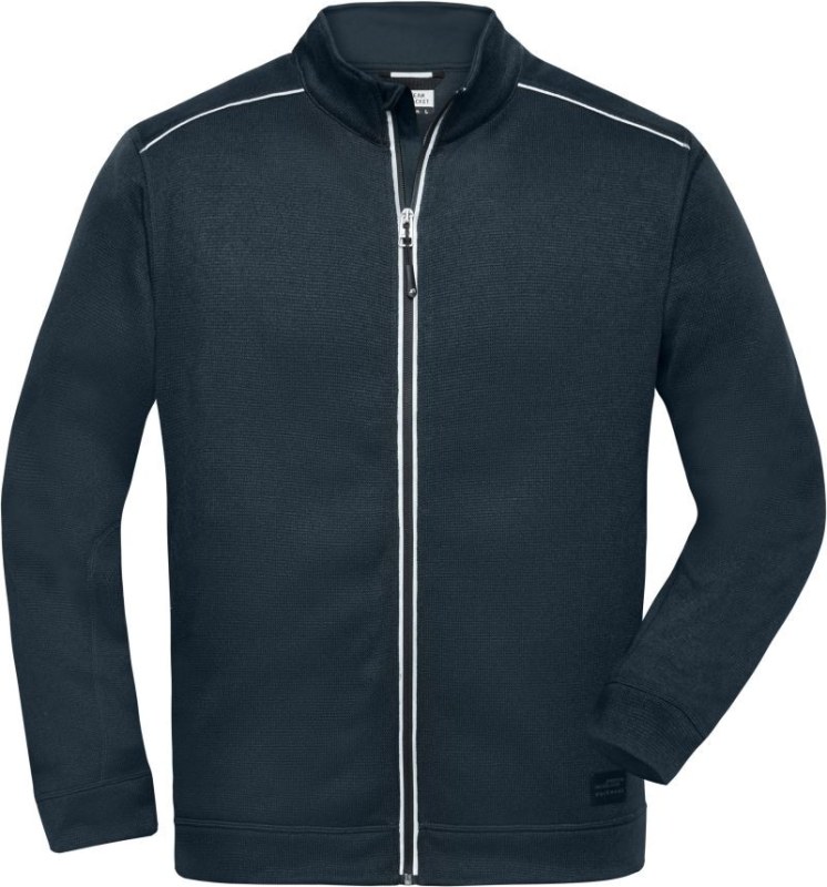 Daiber JN 898 Pánská pracovní pletená fleece bunda - Solid 02.0898 navy/navy - Pánské oblečení bundy