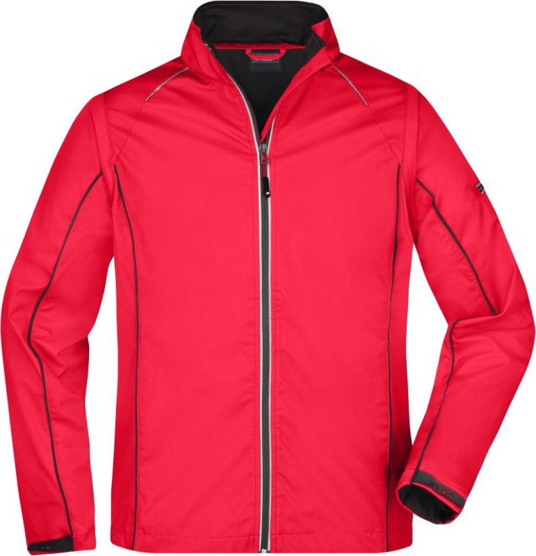 Daiber JN 1122 Pánská softshell bunda s odepínacími rukávy 02.1122 red/black