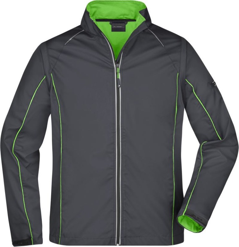 Daiber JN 1122 Pánská softshell bunda s odepínacími rukávy 02.1122 iron grey/green