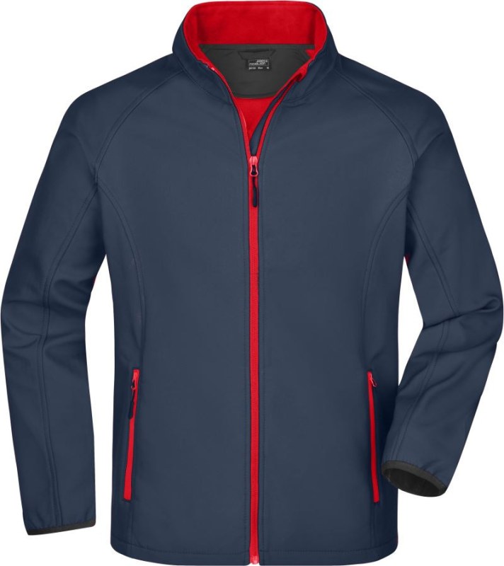 Daiber JN 1130 Pánská 2-vrstvá promo softshellová bunda 02.1130 iron grey/red