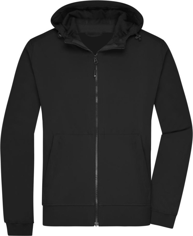 Daiber JN 1146 Pánská 2-vrstvá softshellová bunda s kapucí 02.1146 black/black