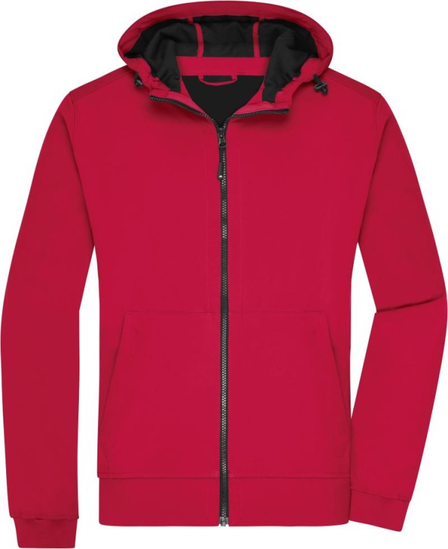 Daiber JN 1146 Pánská 2-vrstvá softshellová bunda s kapucí 02.1146 red/black