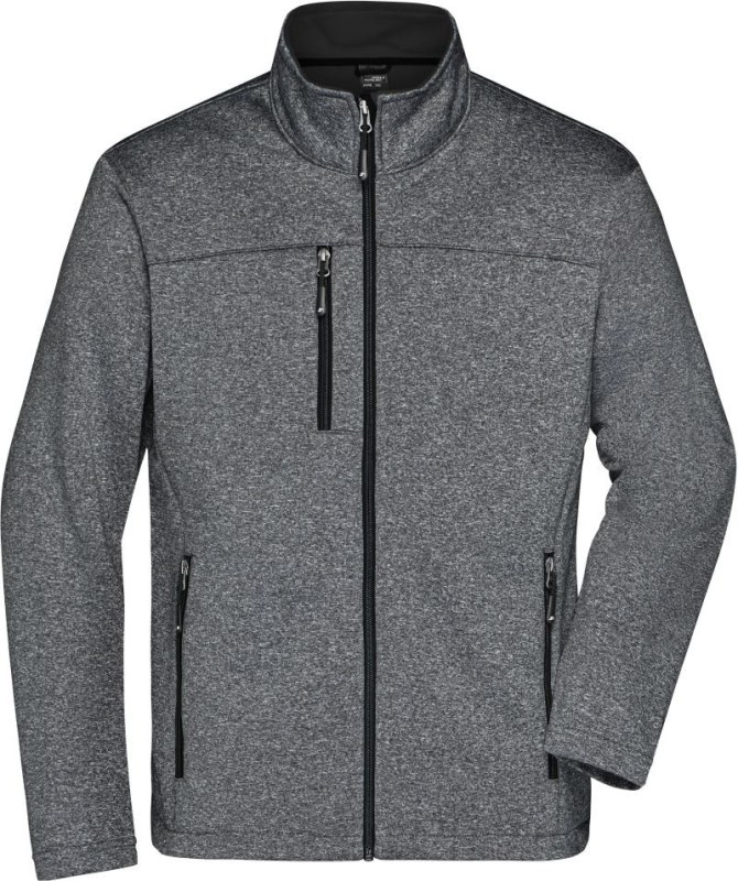 Daiber JN 1148 Pánská 2-vrstvá melanžová softshell bunda 02.1148 dark melange/black