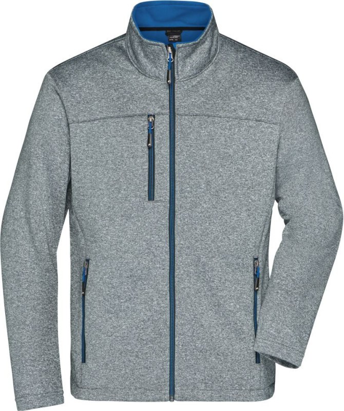 Daiber JN 1148 Pánská 2-vrstvá melanžová softshell bunda 02.1148 dark melange/royal
