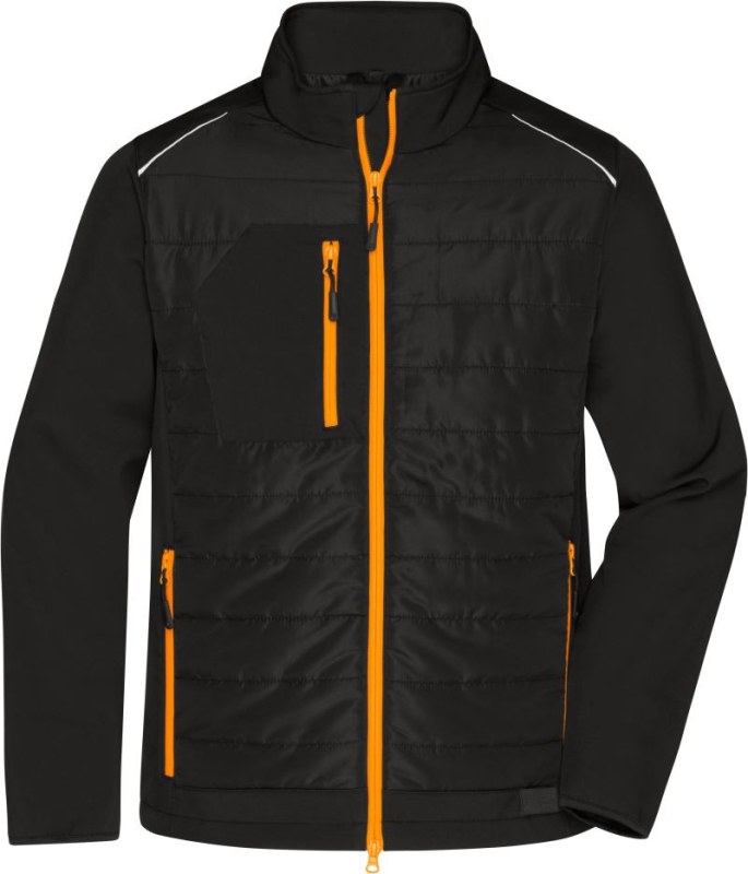 Daiber JN 1820 Pánská hybridní bunda 02.1820 black/neon orange - Pánské oblečení bundy