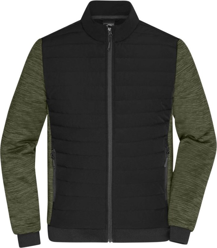 Daiber JN 1866 Pánská hybridní bunda 02.1866 black/olive melange - Pánské oblečení bundy