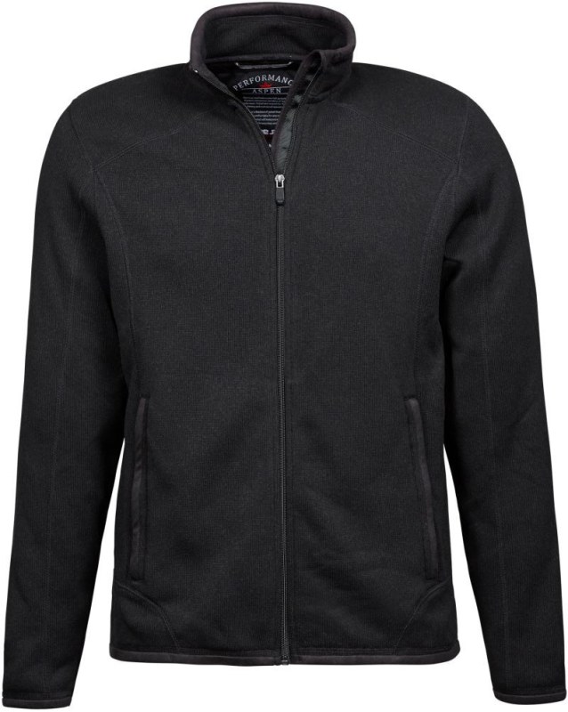 Tee Jays TJ 9615 Pánská melanžová pletená fleecová bunda 18.9615 black