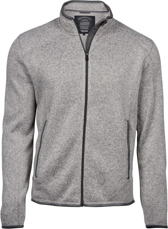 Tee Jays TJ 9615 Pánská melanžová pletená fleecová bunda 18.9615 grey melange