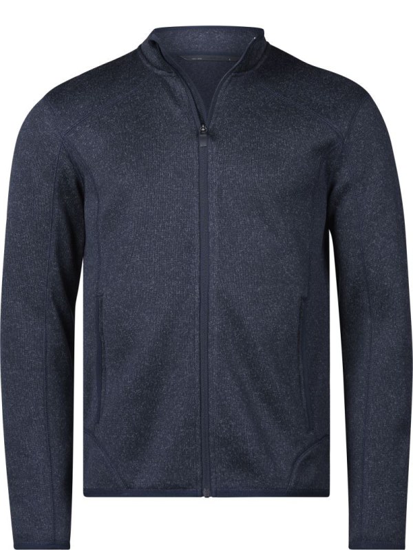 Tee Jays TJ 9615 Pánská melanžová pletená fleecová bunda 18.9615 navy melange