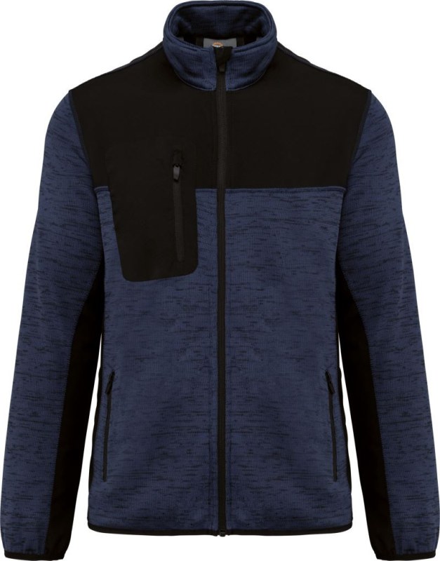 WK WK 9108 Pánská pracovní pletená fleecová bunda 20.9108 navy melange/black