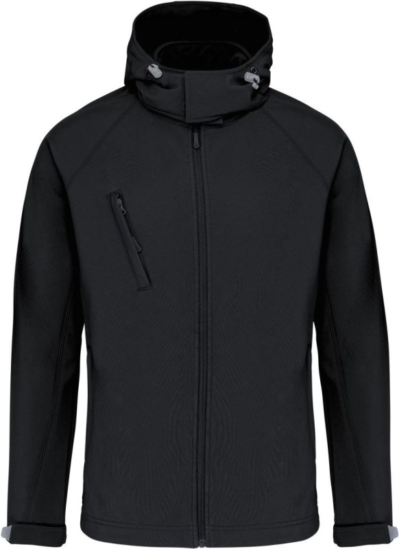 Kariban K 413 Pánská 3-vrstvá softshellová bunda s kapucí 20.K413 black