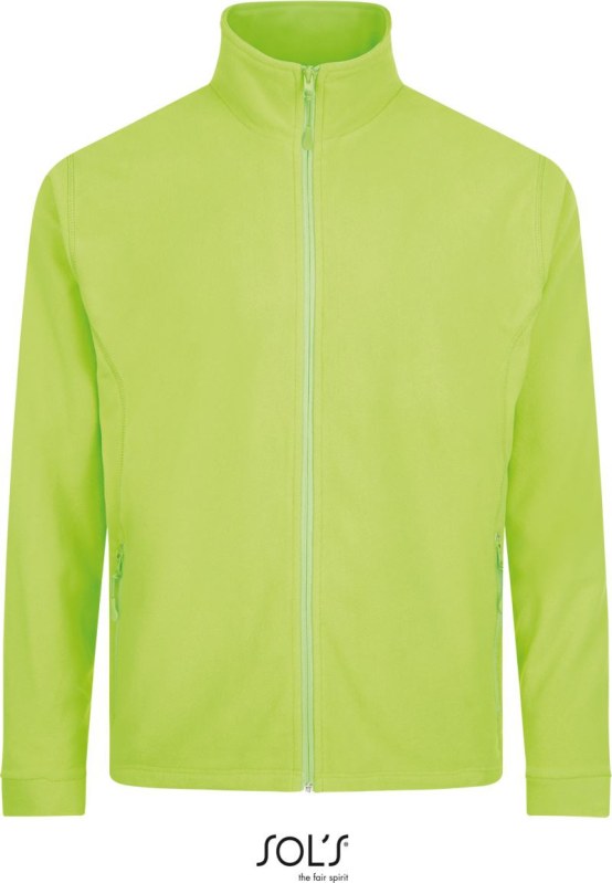 SOL´S Nova Men Pánská mikrofleecová bunda 25.0586 neon green - Pánské oblečení bundy