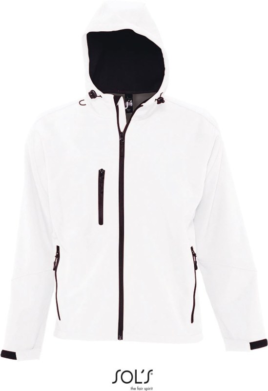 SOL´S Replay Men Pánská 3-vrstvá softshellová bunda s&nbsp;kapucí 25.6602 white