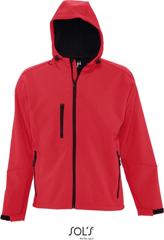 SOL´S Replay Men Pánská 3-vrstvá softshellová bunda s kapucí 25.6602 pepper red