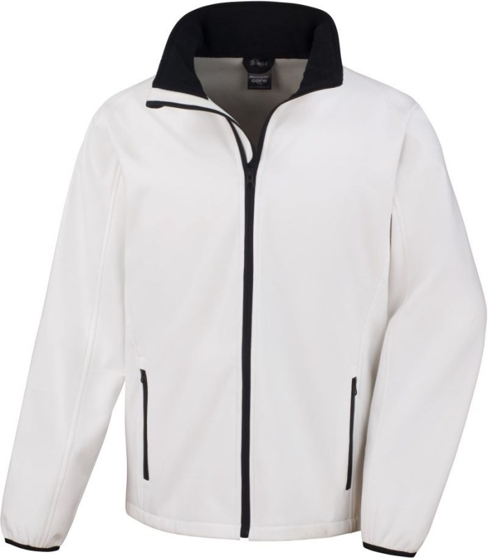 Result R 231M Pánská 2-vrstvá softshell bunda "Printable" 30.231M white/black