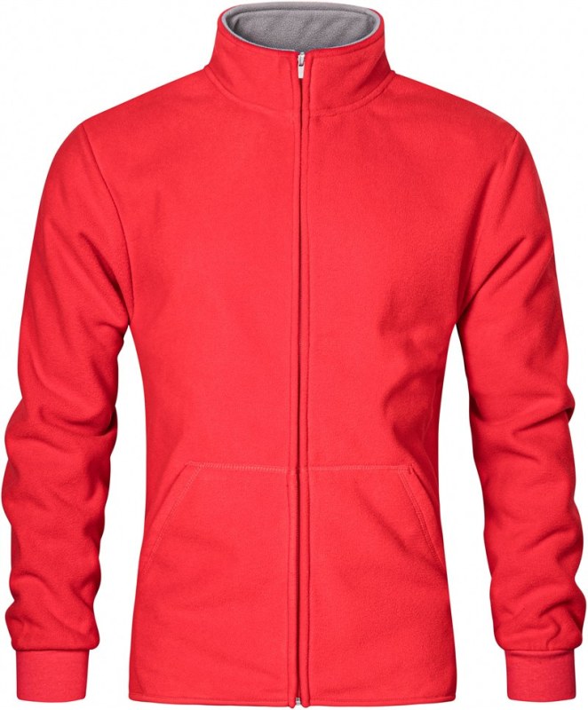 Promodoro 7971 Pánská dvojitá fleecová bunda 40.7971 red/light grey