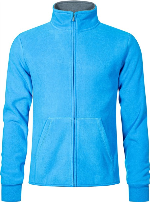 Promodoro 7971 Pánská dvojitá fleecová bunda 40.7971 turquoise/light grey