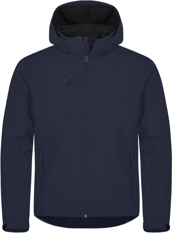 Clique Classics Softshell Hoody M Pánská 3-vrstvá softshellová bunda s&nbsp;kapucí 67.0912 dark navy - Pánské oblečení bundy