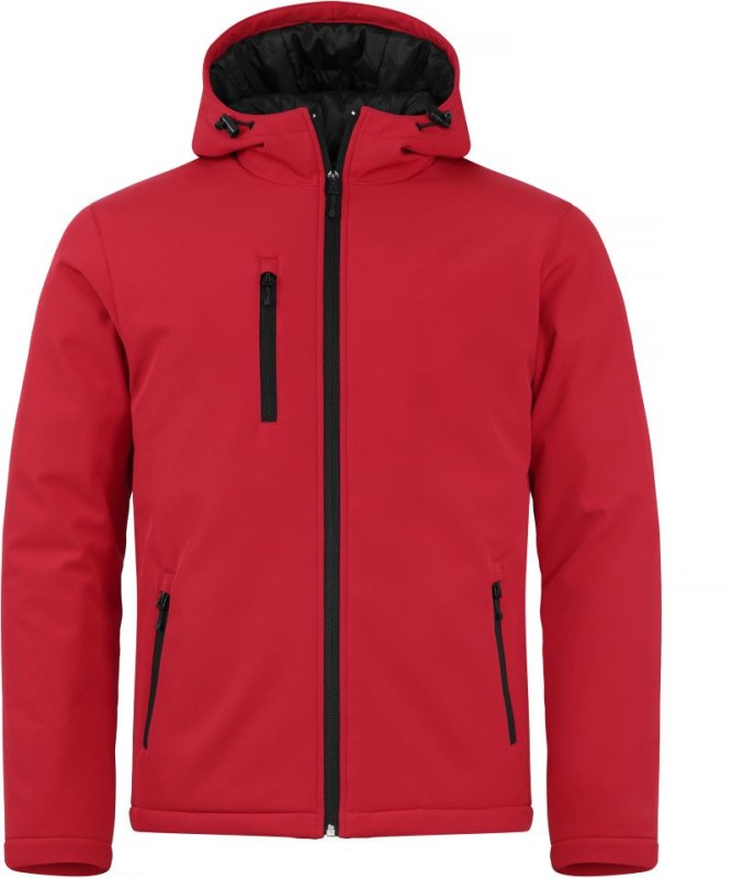 Clique Padded Hooded Softshell Men Pánská zateplená softshellová bunda s&nbsp;kapucí 67.0952 red - Pánské oblečení bundy