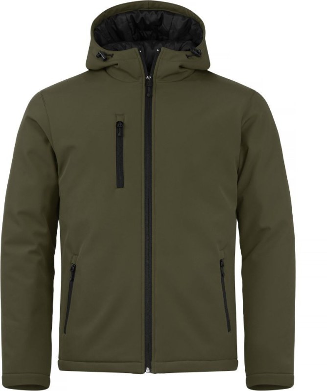 Clique Padded Hooded Softshell Men Pánská zateplená softshellová bunda s kapucí 67.0952 fog green