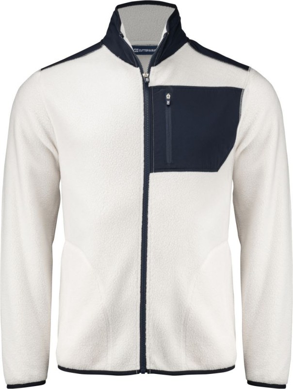 Cutter & Buck Cascade Sherpa Men Pánská fleecová bunda Sherpa 68.1470 shell white