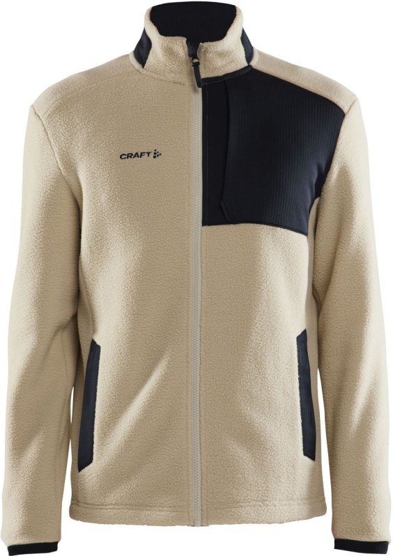 Craft Corporate ADV Pile Fleece Jacket M Pánská fleecová bunda Sherpa 81.2220 ecru/black - Pánské oblečení bundy