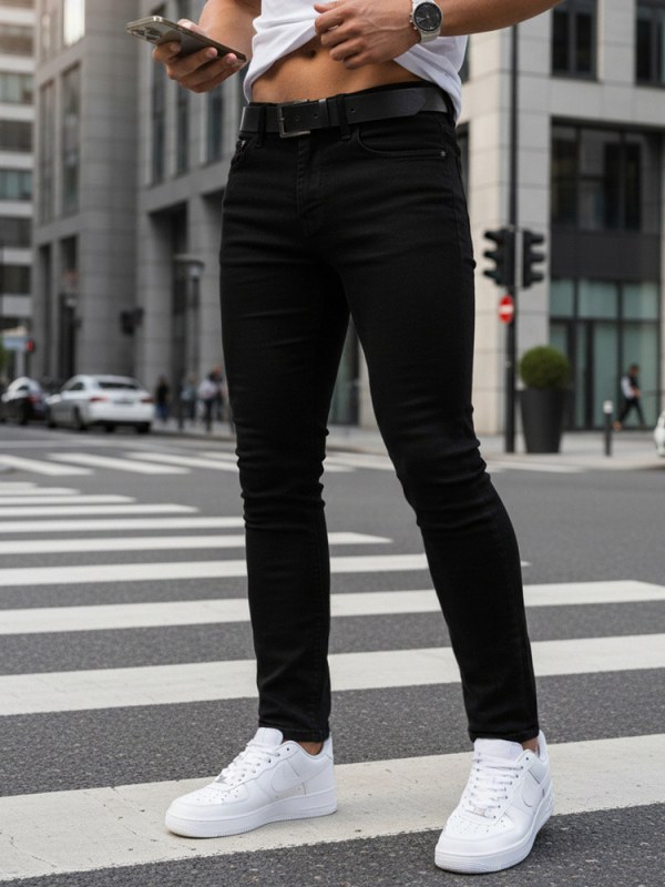 Pánské džíny slim fit UX4482 černé - FashionStreet - Pánské oblečení jeans