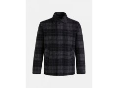 Pánská vlněná teplá košile / styl kabátek G77965060-149 Černý s&nbsp;tmavě šedou - Peak