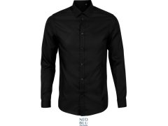 NEOBLU Blaise Men Mikro keprová košile s dlouhým rukávem 24.3182 deep black