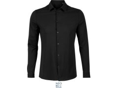 NEOBLU Balthazar Men Košile s dlouhým rukávem 24.3198 deep black