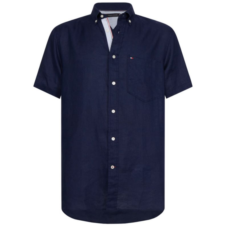Lněná košile Tommy Hilfiger S/S. M MW0MW12786 - Pánské oblečení košile