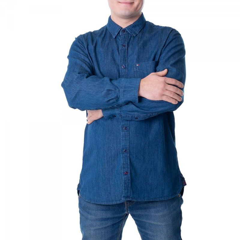 Tommy Hilfiger Džínová košile z organické bavlny M MW0MWI0956-447 pánské - Pánské oblečení košile