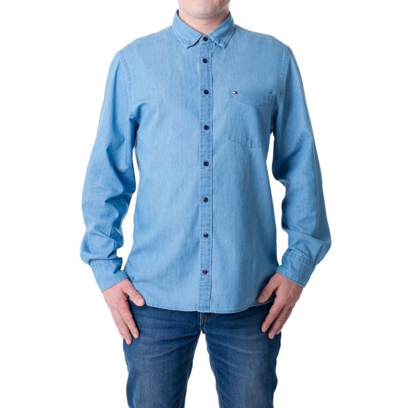 Tommy Hilfiger Džínová košile z organické bavlny M MW0MWI0956-IAO pánské - Pánské oblečení košile