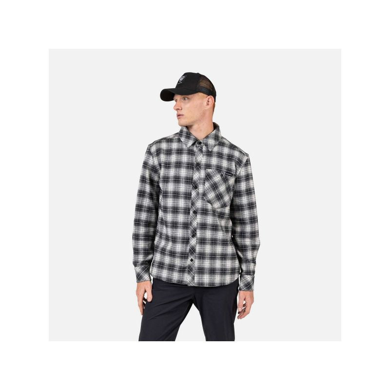 Pánská košile ROSSIGNOL RANCH PLAID SHIRT, černá - Pánské oblečení košile