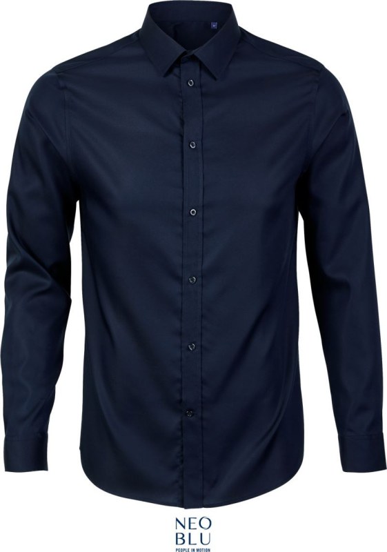 NEOBLU Blaise Men Mikro keprová košile s&nbsp;dlouhým rukávem 24.3182 night blue - Pánské oblečení košile