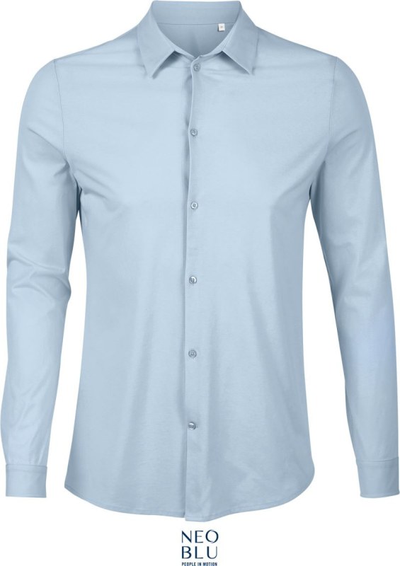 NEOBLU Balthazar Men Košile s dlouhým rukávem 24.3198 soft blue
