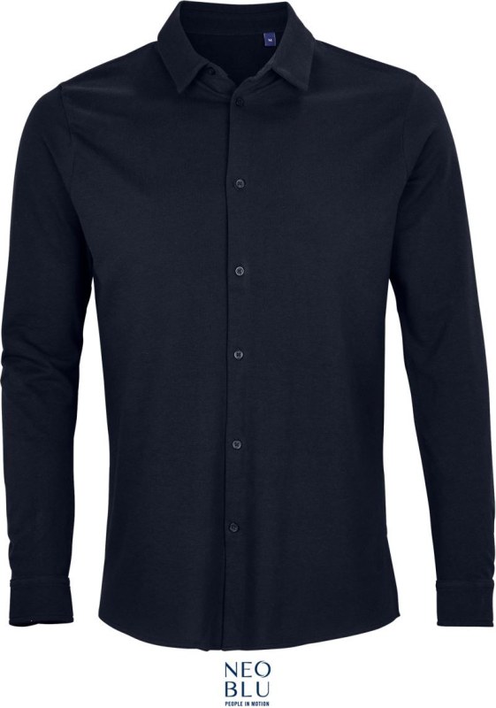 NEOBLU Basile Men Piqué košile s dlouhým rukávem 24.3777 night blue