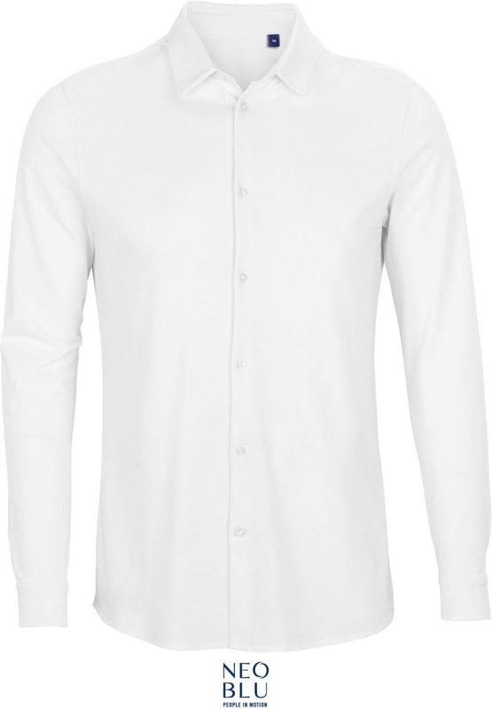 NEOBLU Basile Men Piqué košile s dlouhým rukávem 24.3777 optic white