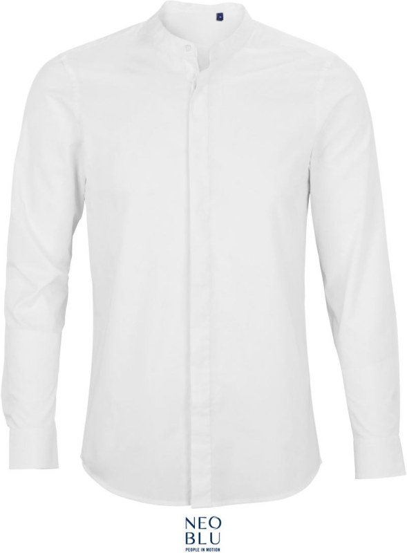 NEOBLU Bart Men Popelínová košile s dl. rukávem a mao límcem 24.3792 optic white