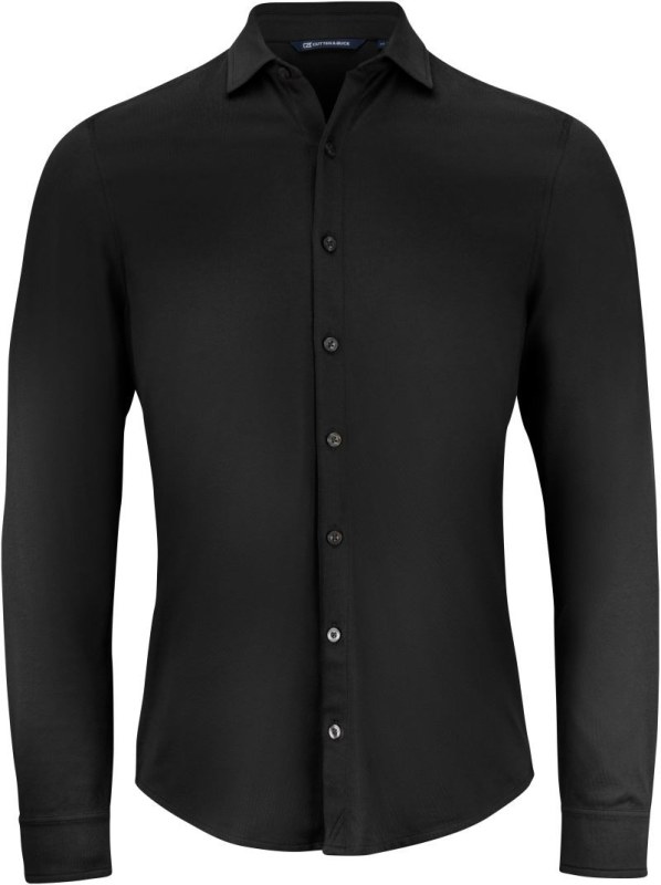 Cutter & Buck Advantage Shirt Men Piqué košile s&nbsp;dlouhým rukávem 68.2410 black - Pánské oblečení košile