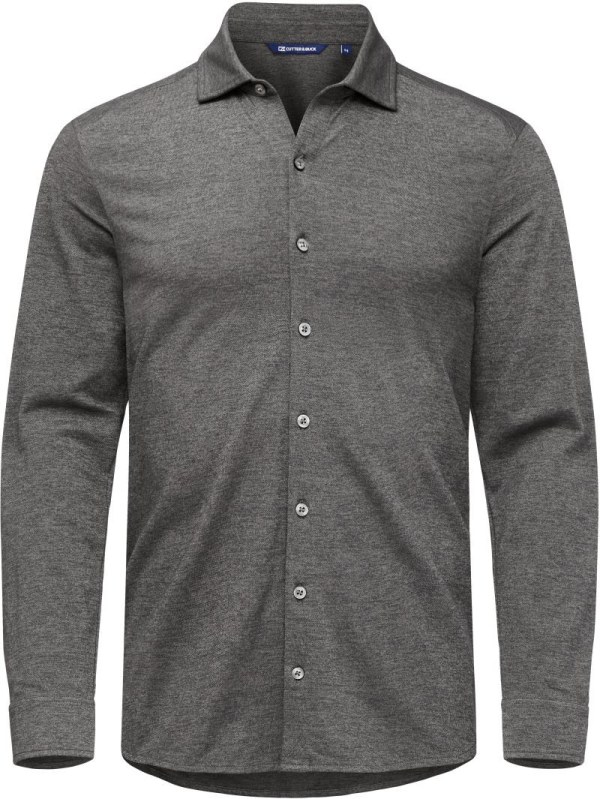 Cutter & Buck Advantage Shirt Men Piqué košile s dlouhým rukávem 68.2410 anthracite melange