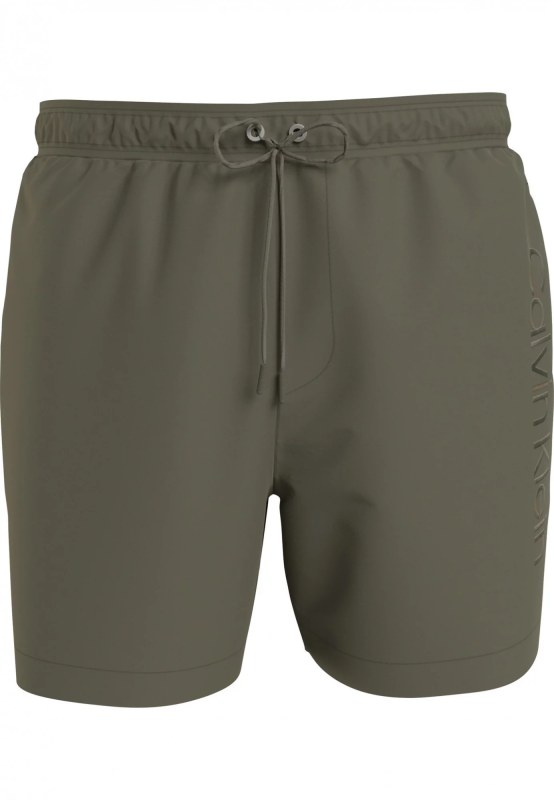 Pánské koupací kraťasy - KM00718 MSP - khaki - Calvin Klein