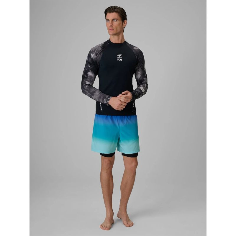 Pánské plážové šortky typu boardshorts s ochranou UPF50+ značky 4F, model 4FRSS26UBDSM257-36S